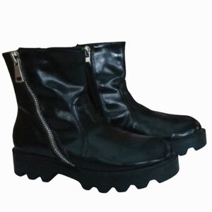 NYLA Patent Leather CASSIE Ankle Biker Boots (US 7 / EU 37)